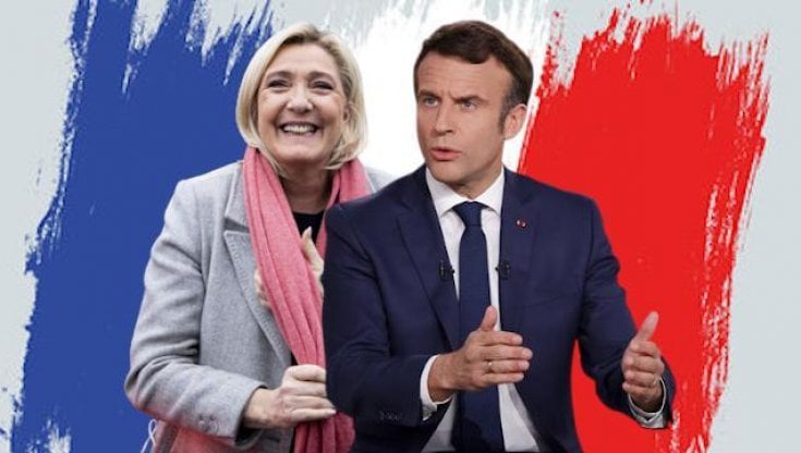 I due candidati, Marine Le Pen ed Emmanuel Macron