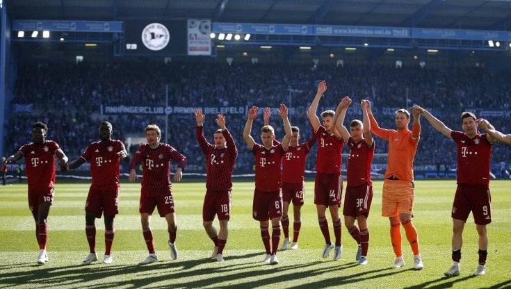 I giocatori del Bayern fanno festa