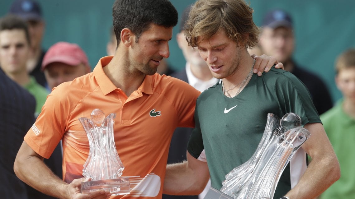 Andrey Rublev e Novak Djokovic