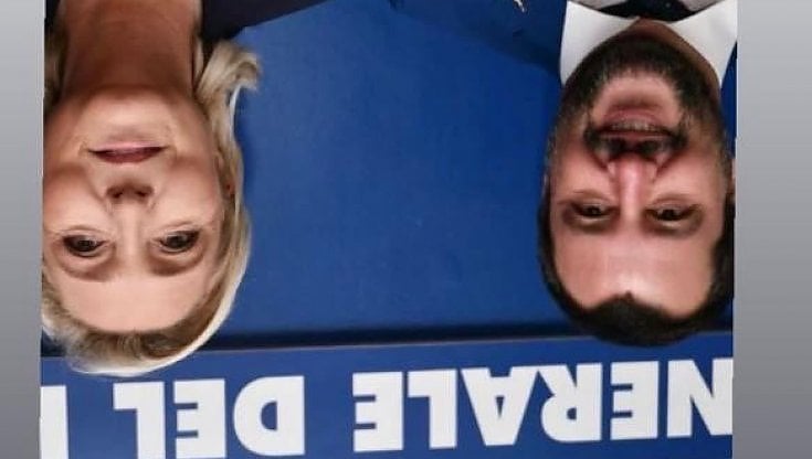 Marine Le Pen e Matteo Salvini rovesciati: appaiono cos&igrave; nel post del consigliere dem delle Marche, Maurizio Mangialardi
