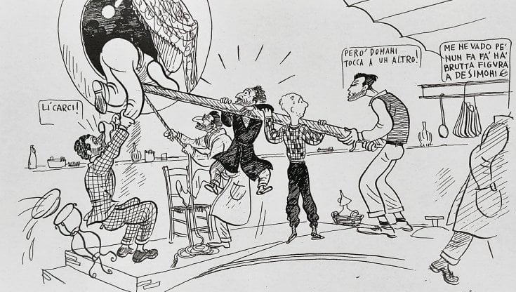 Un disegno che racconta con ironia la quotidianit&agrave; dei rifugiati&nbsp;