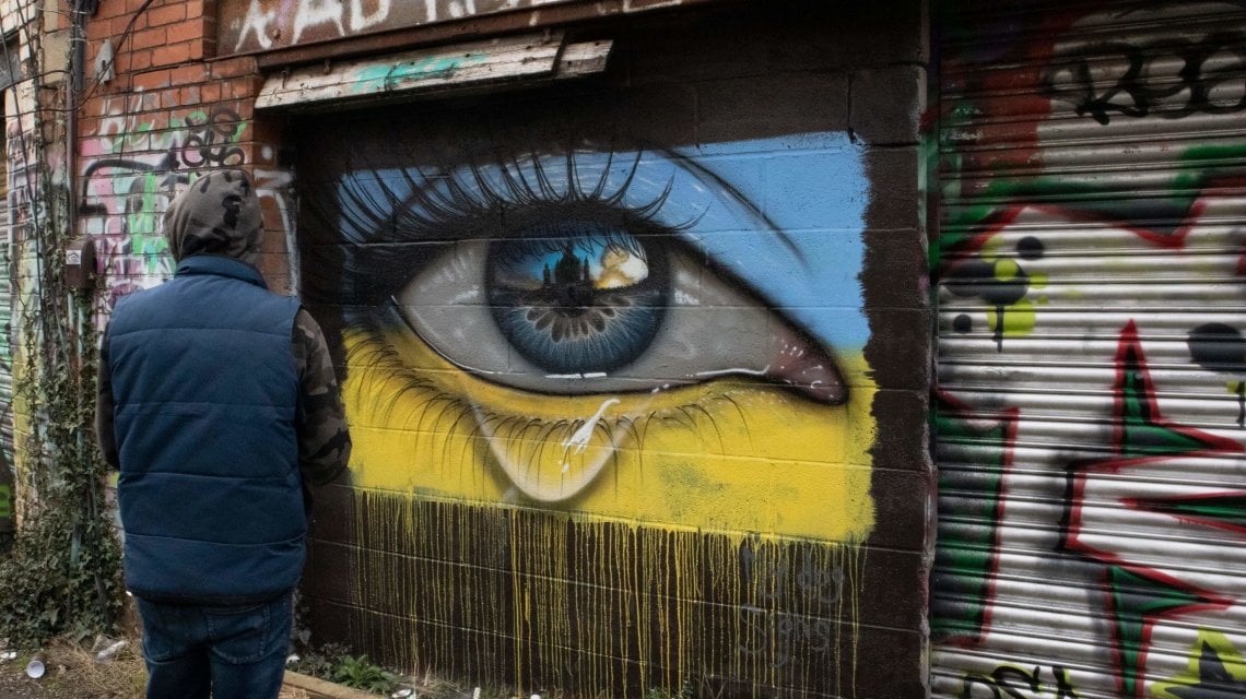 Cardiff, Galles. Dipinto dall'artista 'MyDogSighs'. Foto di Huw Fairclough/Getty Images&nbsp;