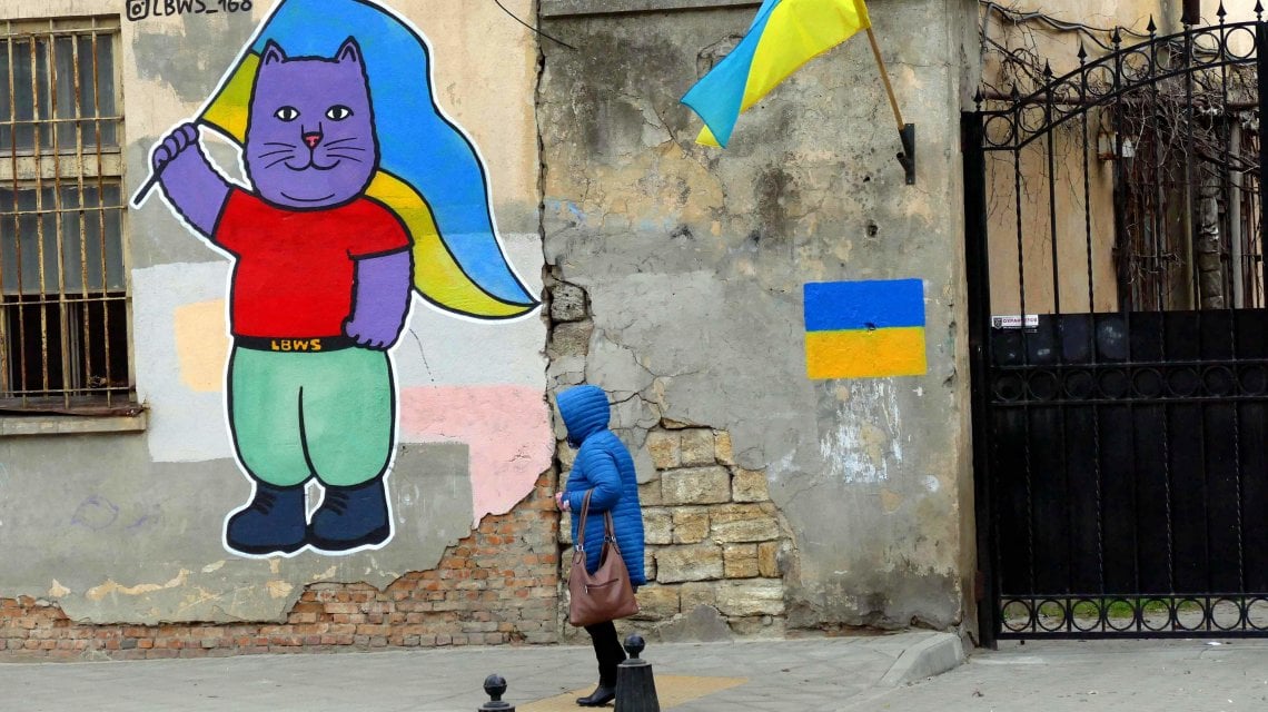 Odessa, Ucraina. Murale dall'artista locale Ihor Matroskin. Foto di Yulii Zozulia/ Ukrinform/Future Publishing