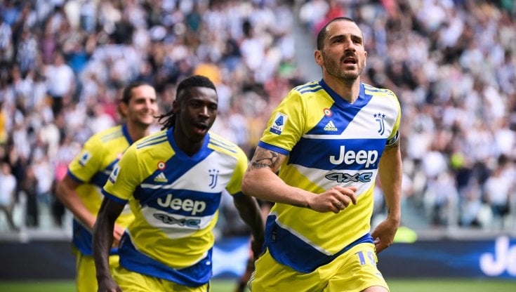 Bonucci esulta dopo il gol del 2 a 1