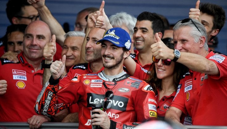 Bagnaia festeggia la vittoria
