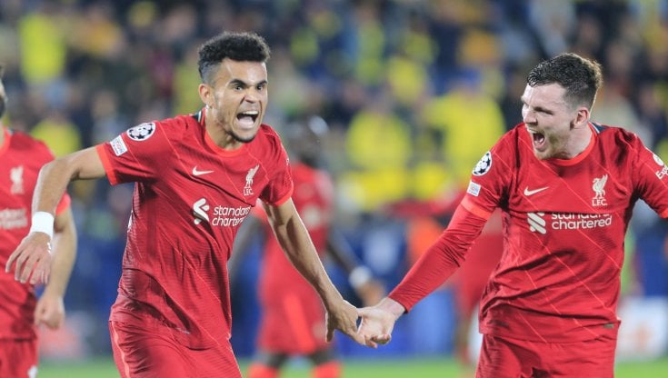 Luis Diaz esulta dopo il gol del 2 a 2