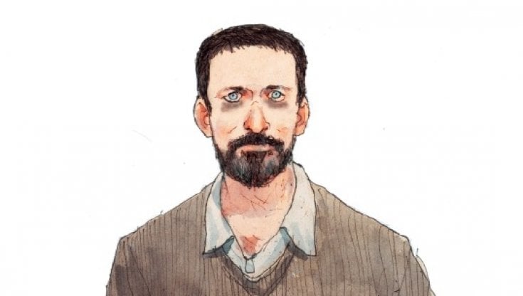 Michele Serra in un disegno di Gipi