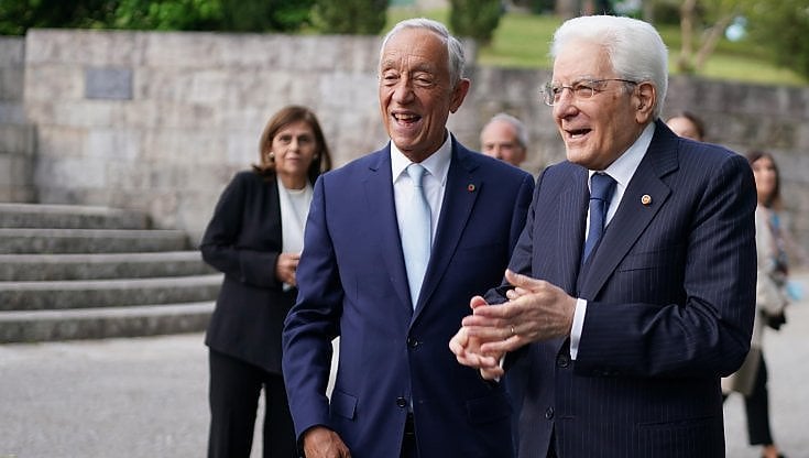 Sergio Mattarella con il presidente portoghese Marcelo Rebelo de Sousa
