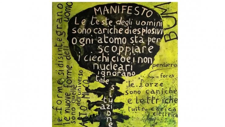 Emisfero sinistro, opera di Enrico Baj ispirata al Manifesto tecnico della pittura nucleare
