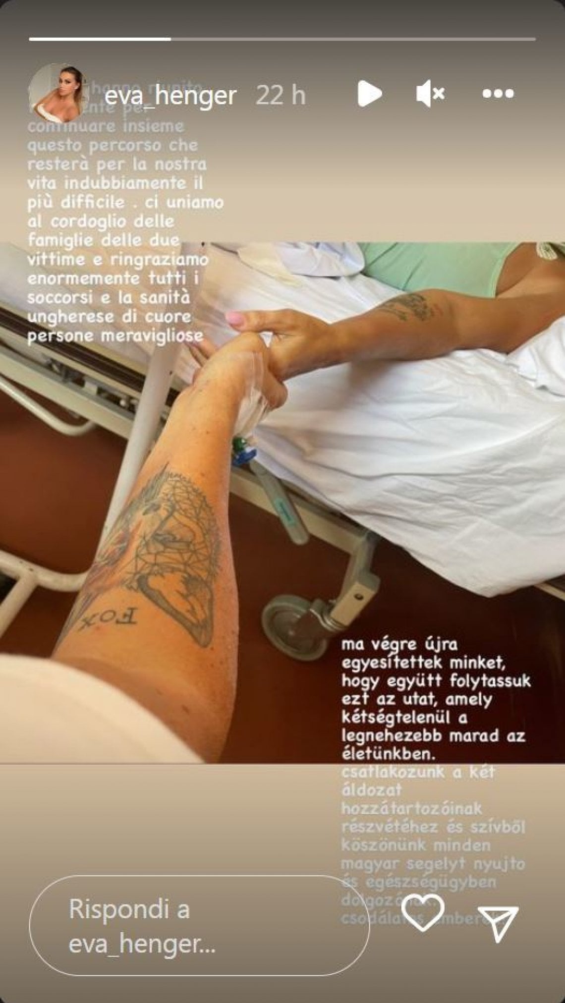 La foto che Eva Henger ha messo nelle storie del suo profilo Instagram