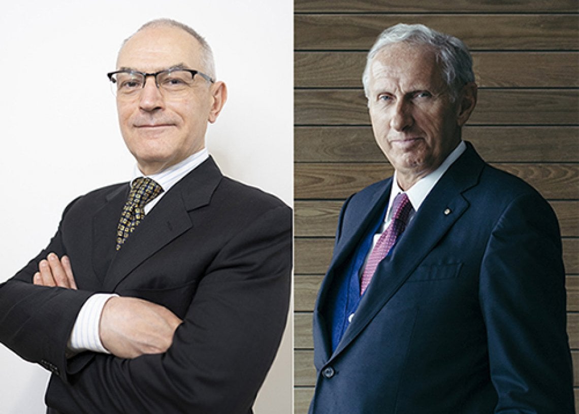 A destra Giovanni Anzani, Ceo di Poliform e presidente della Fondazione Its Rosario Messina - Polo Formativo Legno-Arredo; a sinistra Luigi Mettica, direttore della filiera formativa LegnoArredo