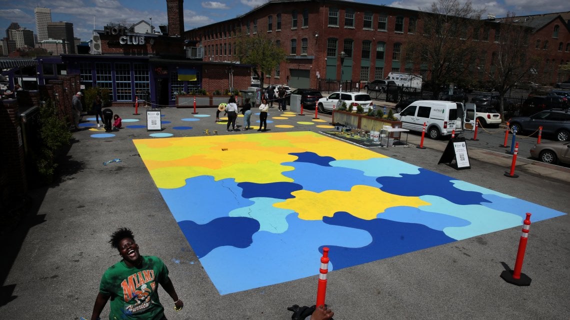 Providence, Stati Uniti. Murale dell'artista Sav Hazard-Chaney. Foto di Craig F. Walker/The Boston Globe