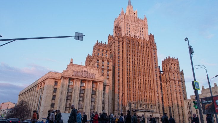 l&rsquo;edificio che ospita il ministero degli Esteri nel cuore di Mosca. getty images