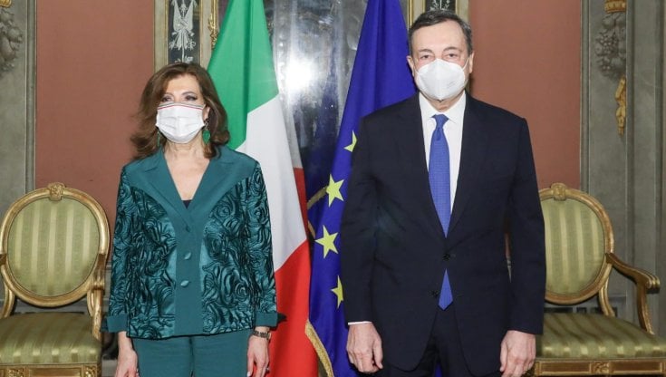 Elisabetta Casellati con Mario Draghi