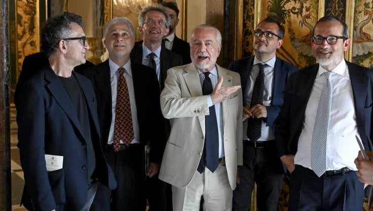 Aurelio De Laurentiis in occasione delle celebrazioni dei 130 anni del Mattino
