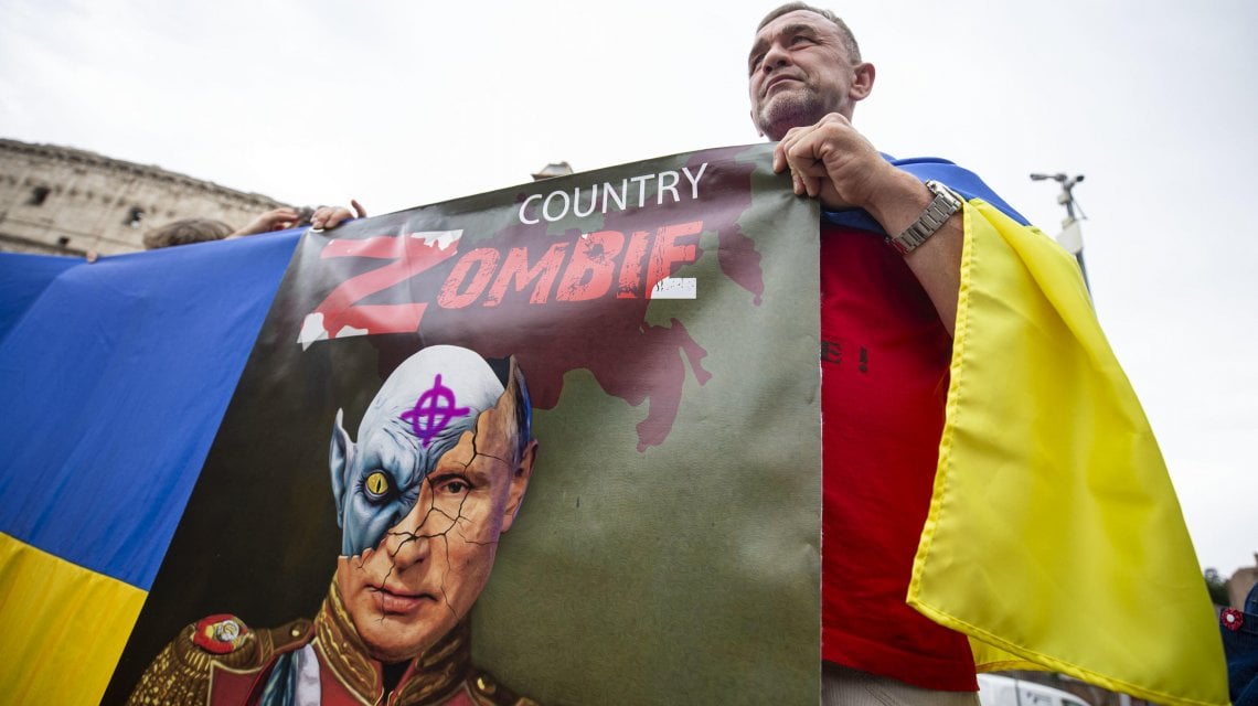 La manifestazione degli ucraini a Roma