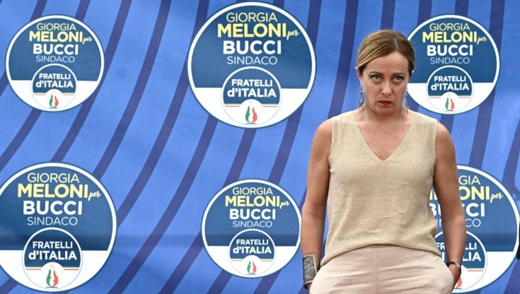 La leader di FdI; Giorgia Meloni