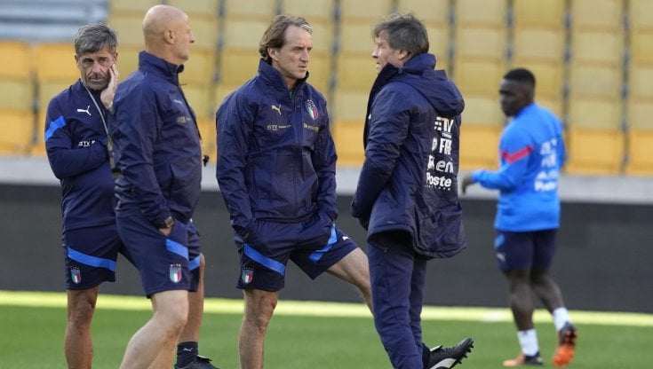 Mancini con il suo staff