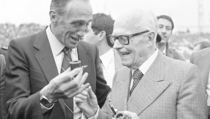 Enzo Bearzot col Presidente della Repubblica, Sandro Pertini