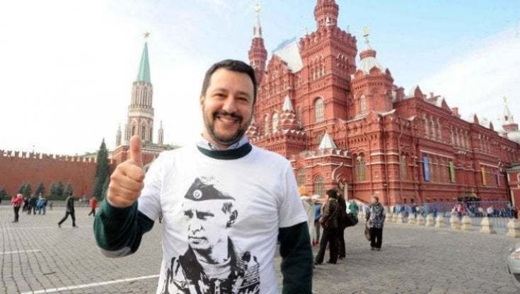 Il leader della Lega, Matteo Salvini, a Mosca nel 2014