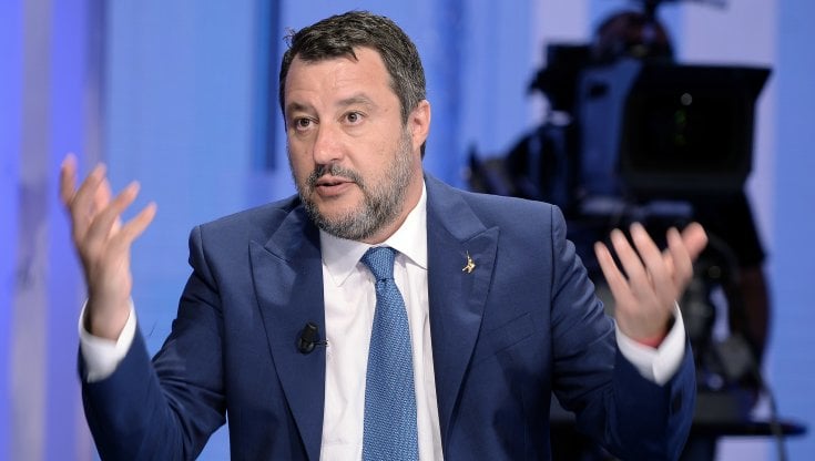 Il leader della Lega, Matteo Salvini, a Porta a Porta