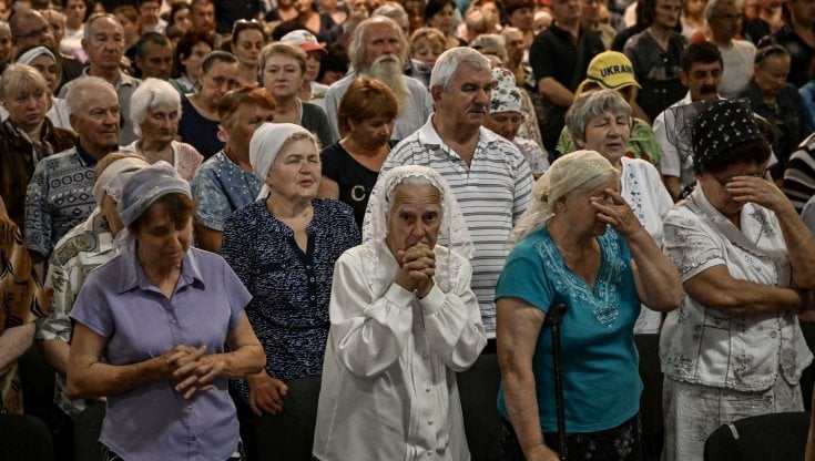 Una messa a Kramatorsk, nel Donbass