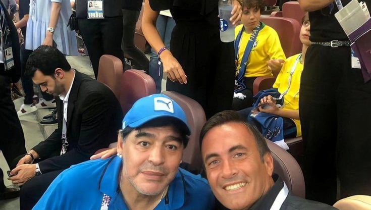 Maradona durante il Mondiale 2018 in Russia