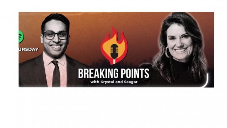 La testata di Breaking Points, canale di notizie su Youtube autoprodotto da due giornalisti freelance