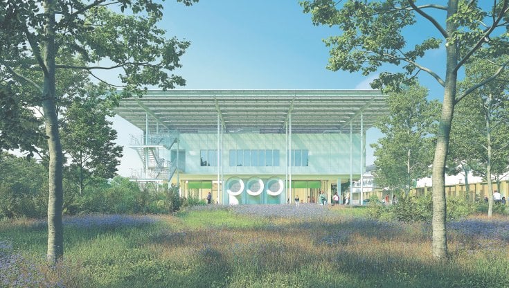 Un'immagine del progetto di Renzo Piano per l'ospedale di Komotini nel nord della Grecia