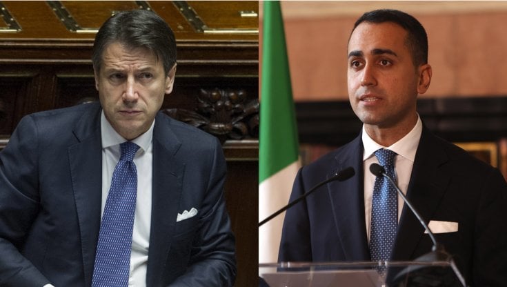 L&rsquo;ex presidente del Consiglio, Giuseppe Conte, e il ministro degli Esteri, Luigi Di Maio (AGF x 2)