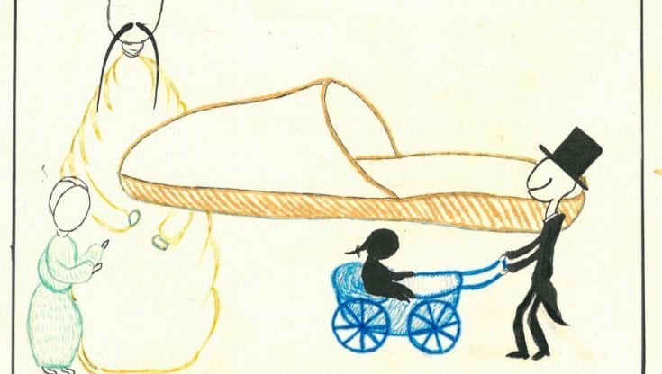 Un disegno di Bazlen tratto dal libro Bazleniana (Acquario, 248 pagine, 20 euro), una raccolta di scritti su di lui