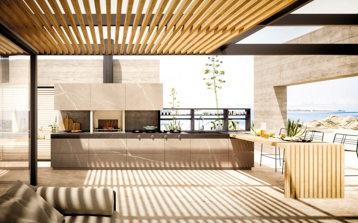 Patio, nome che richiama lo spazio scoperto di un edificio, &egrave; la nuova proposta outdoor di Palazzetti. Un focolare pensato per vivere all&rsquo;aperto l'arte della cucina