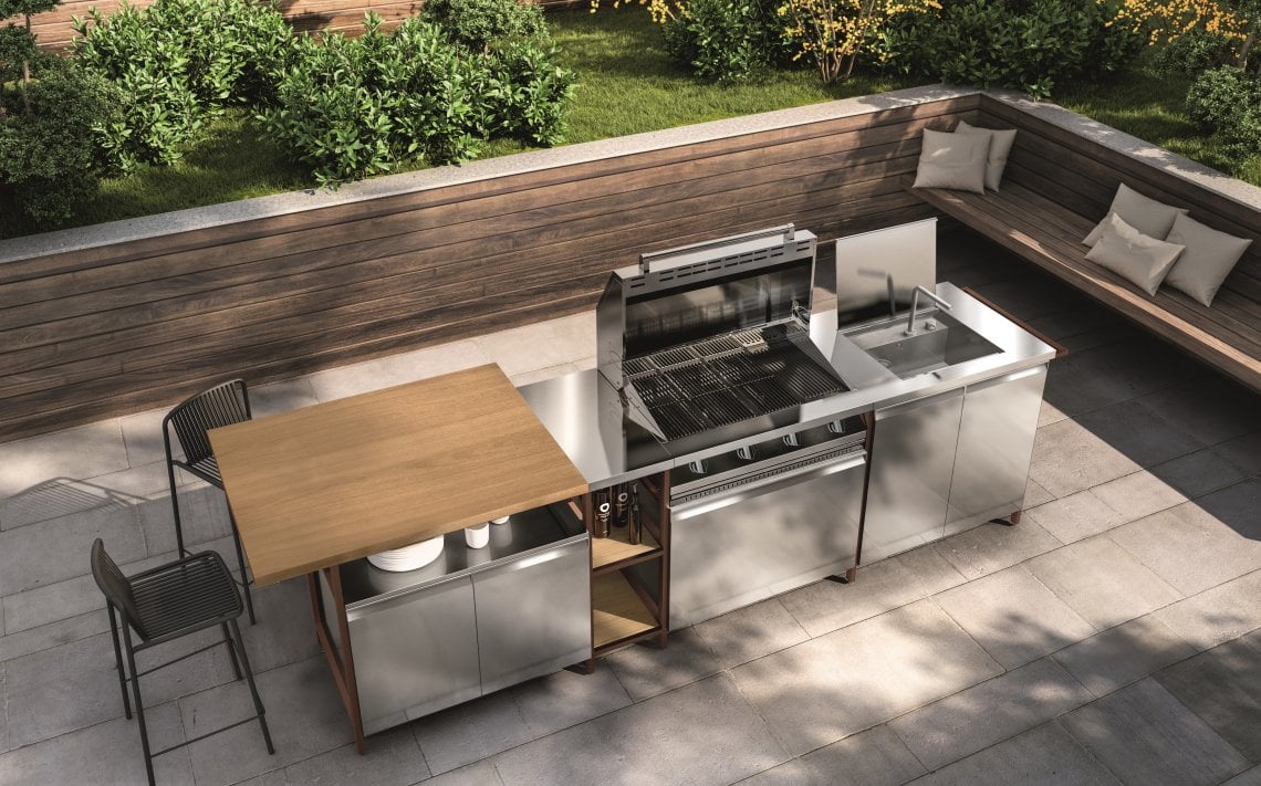 Dall'evoluzione di Formalia nasce Formalia Outdoor, la prima cucina Scavolini per ambienti esterni. Di Vittore Niolu