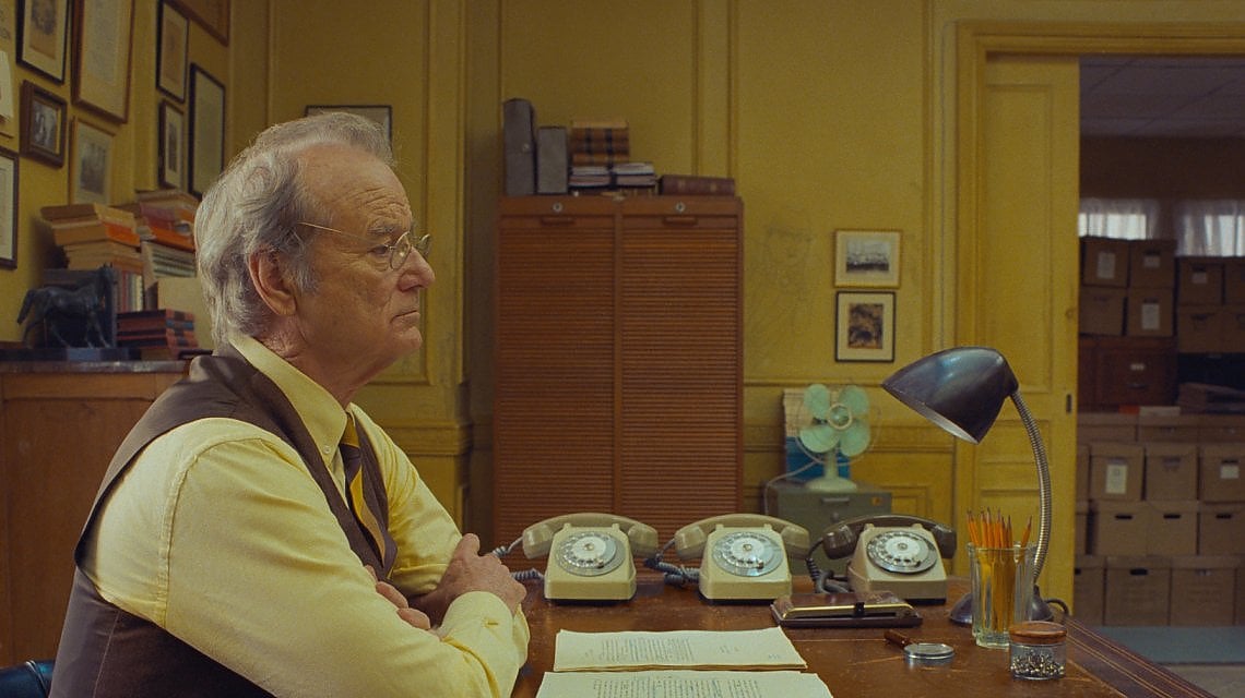 Bill Murray in una scena del film di Wes Anderson del 2021 'The French Dispatch'