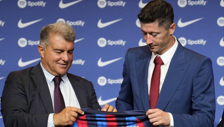 Laporta con Lewandowski