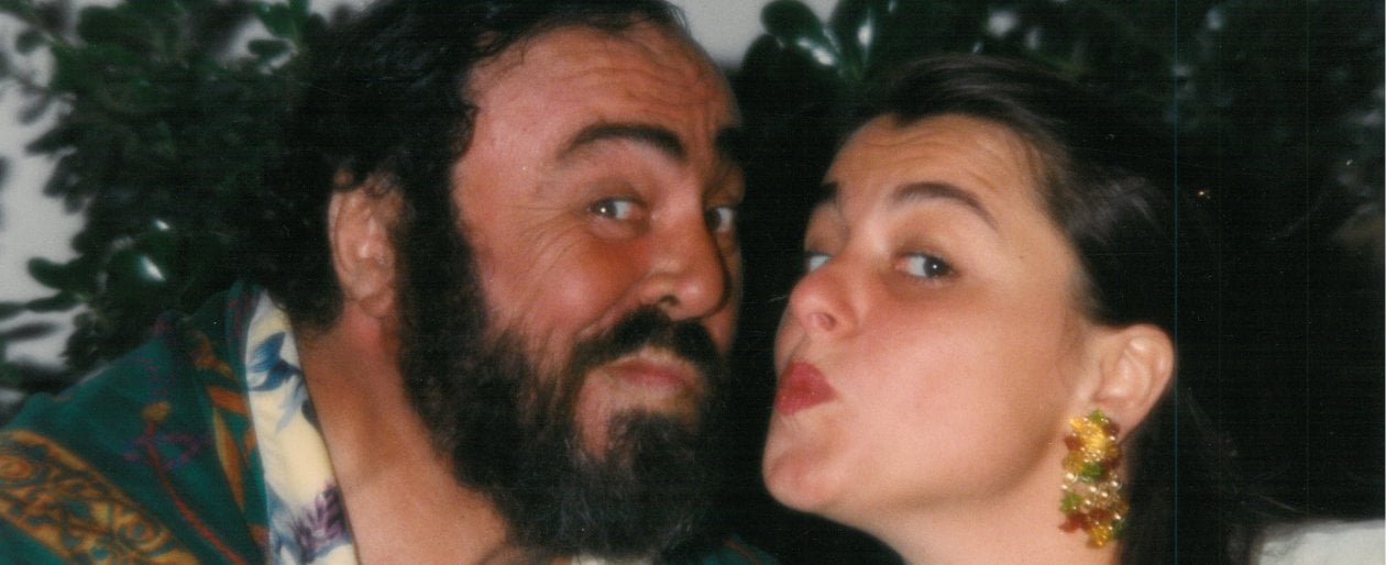 Luciano Pavarotti con la figlia Giuliana a Modena nel 1991 (foto di Richeldi Aquilino)