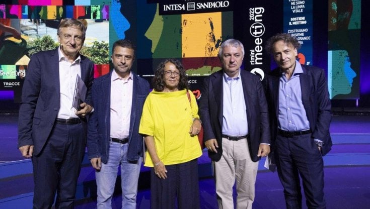 In foto la viceministra degli Esteri Marina Sereni e accanto Maurizio Molinari, direttore di Repubblica al Meeting di Rimini