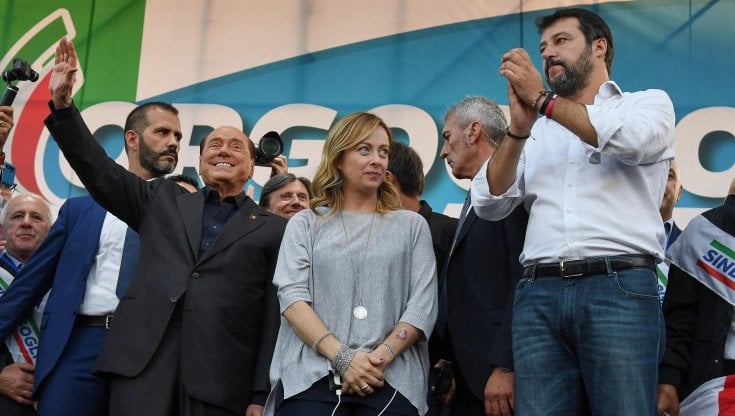 Silvio Berlusconi, Giorgia Meloni e Matteo Salvini