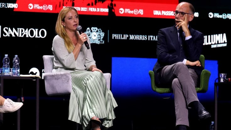 Giorgia Meloni ed Enrico Letta