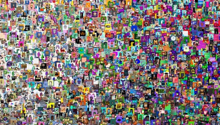 Le opere NFT analizzate da Mauro Martino nell&rsquo;installazione Mapping the NFT Revolution