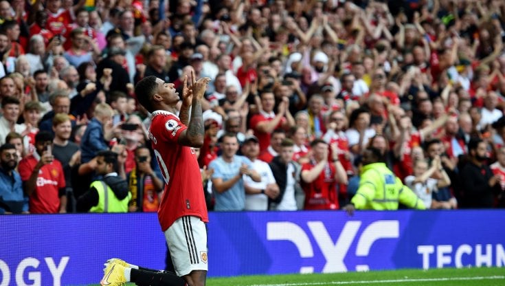 Rashford dopo il gol all'Arsenal