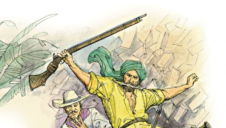 Sandokan e i pirati, illustrazione dal ciclo dei Pirati della Malesia di Emilio Salgari (1822-1911)