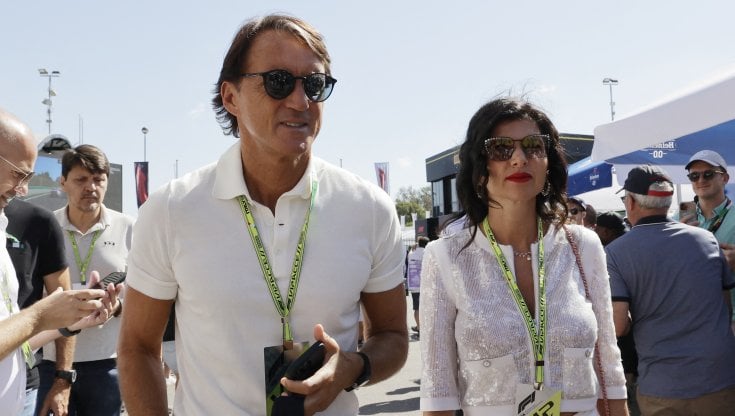 Il ct azzurro Roberto Mancini a Monza per il Gp di F1