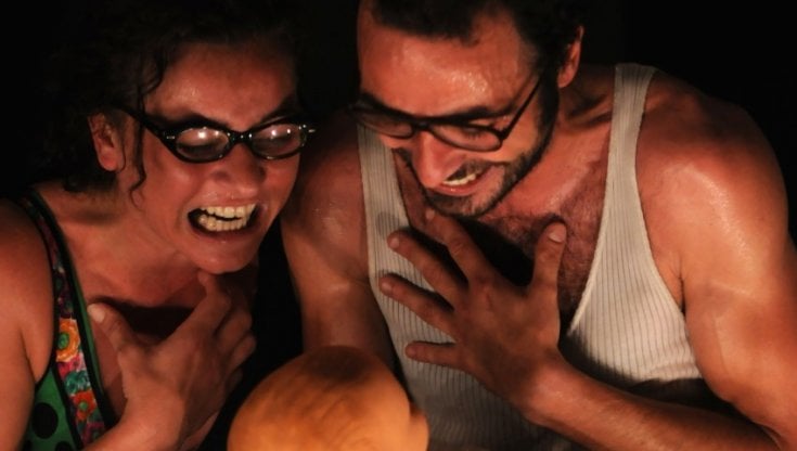 Manuela Lo Sicco e Sabino Civilleri&nbsp;in una scena di Ballarini, dalla Trilogia degli occhiali, che sar&agrave; sviluppato per Il tango delle capinere