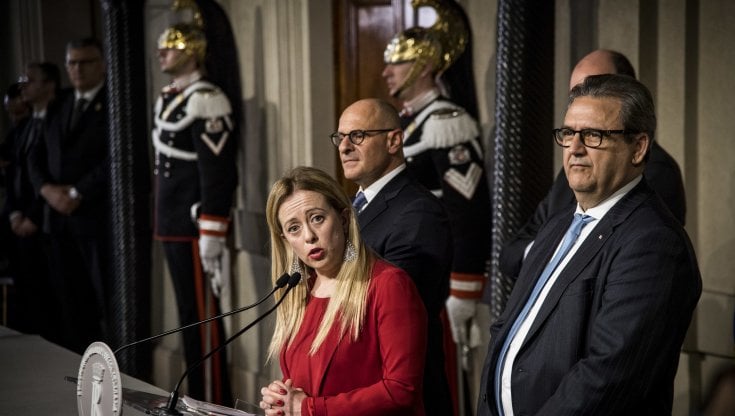 Giorgia Meloni, leader di FdI, nel 2018 al Quirinale per le consultazioni dedicate alla formazione del nuovo governo