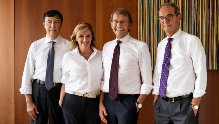 Consiglio di amministrazione FNA: da sx Corrado Tomatis (COO) &ndash; Laura Santinelli (CFO) -&nbsp;Roberto Balma (Cavaliere del Lavoro, Presidente e CEO) -&nbsp;Fabrizio Pelissero (Group CFO)