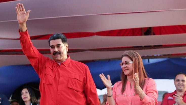 Maduro con la moglie Cilia Flores