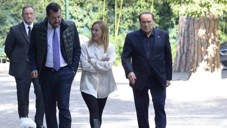 Matteo Salvini, Giorgia Meloni e Silvio Berlusconi