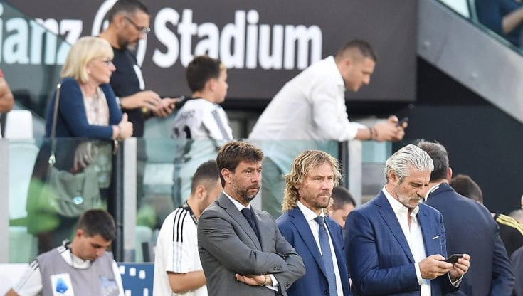 Agnelli con Nedved e Arrivabene