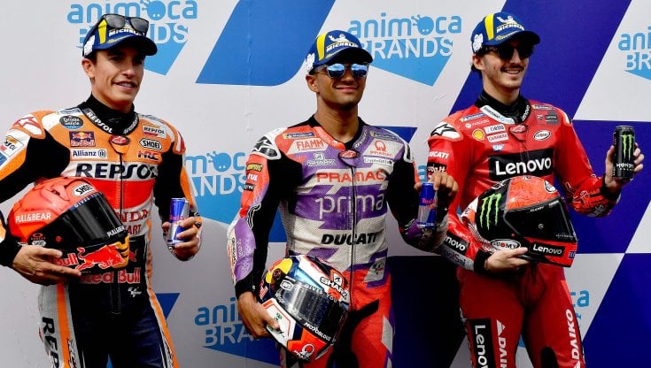 Da sinistra: Marquez, Martin e Bagnaia